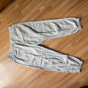 Gap Salt/Pepper Linen Joggers